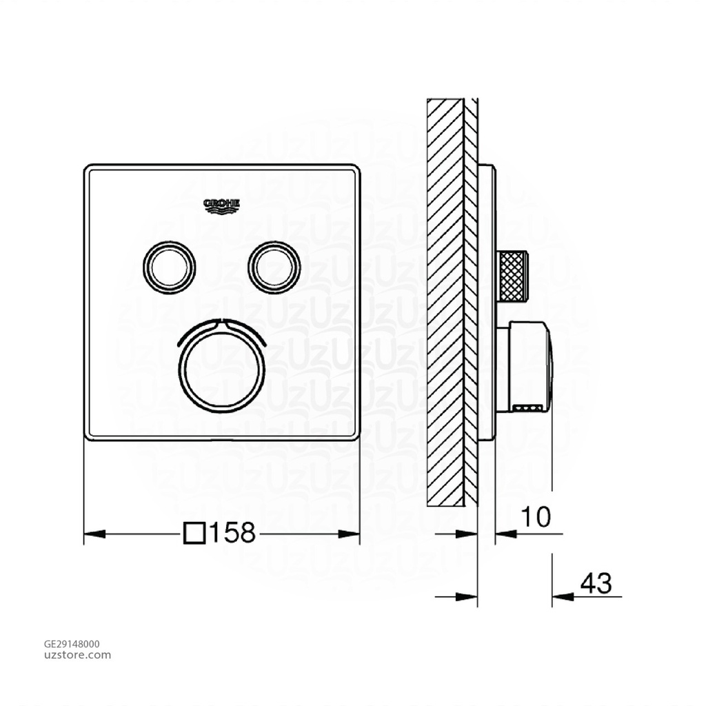 GROHE SmartControl Mixer trimset square 2SC 29148000