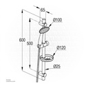 Kludi RAK62001 1S Shower Set (120MM) L=600mm, (Hand Shower + Hose + Bar+ Soap Dish)
