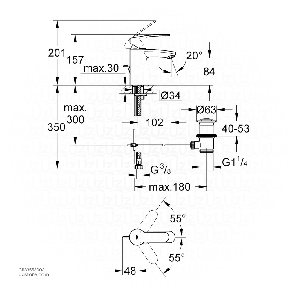 GROHE Eurostyle Cosmopolitan OHM basin 33552002