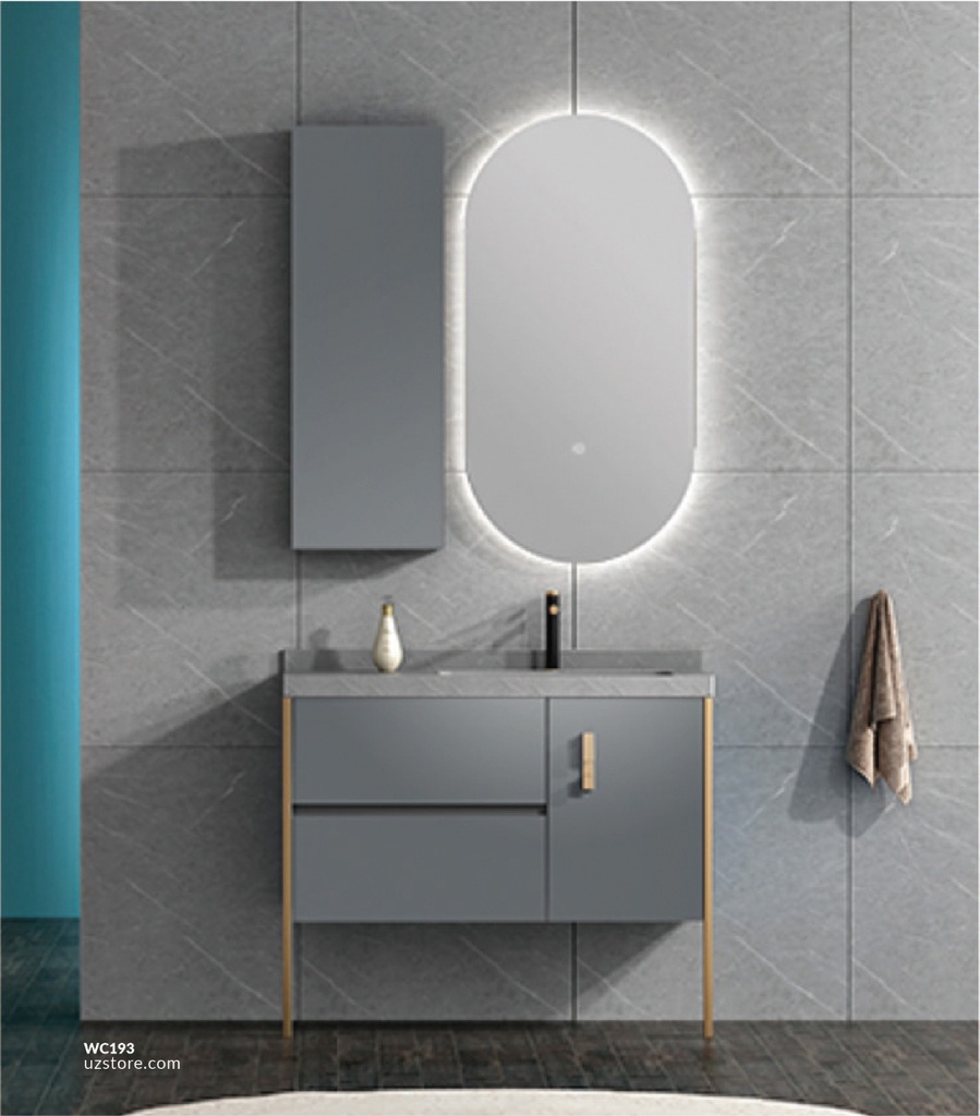 WashBasin Cabinet With led mirror with side cabinte RF-4971 grey 100*50