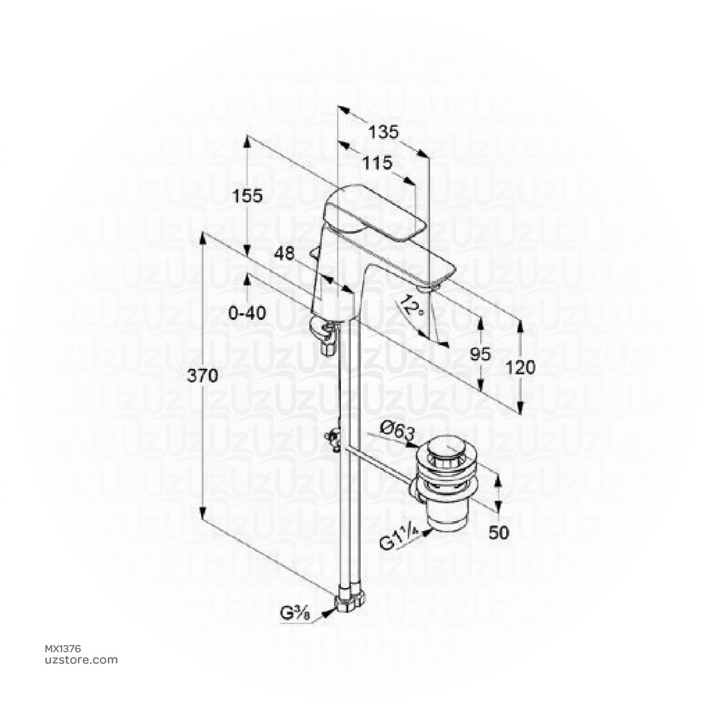 KLUDI RAK Ameo Single Lever Basin Mixer DN 15,
 RAK410230575