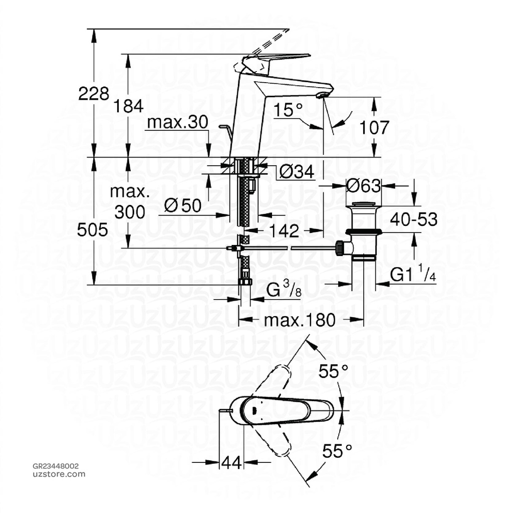 GROHE Eurodisc Cosmopolitan OHM basin M 23448002