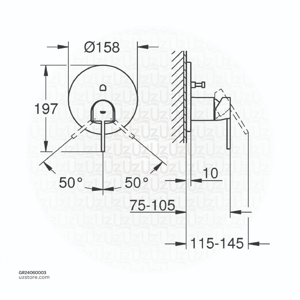 GROHE Plus OHM trimset bath 24060003