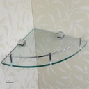 Chrome Corner Glass shelf 23x23x4cm Brass & stainless steel HB9123