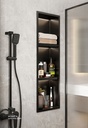 Matte Black Stainless steel Triple Niche wall with light  , B3023B-LED-L