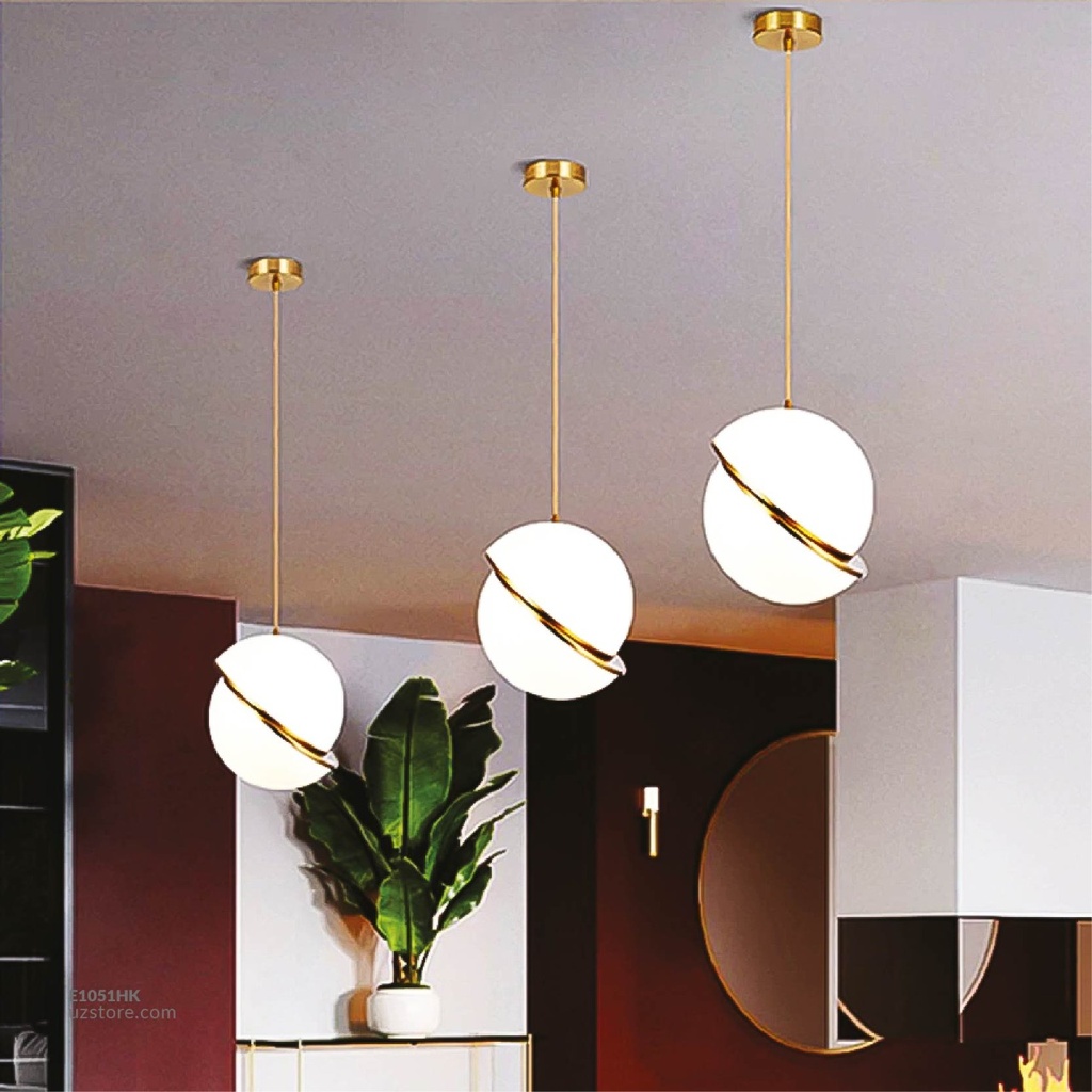 Hanging LightMD4051-200 Gold with a white Ball