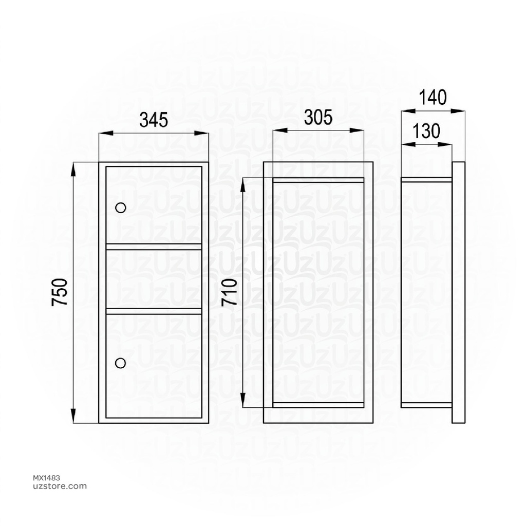KLUDI RAK Paper Towel Dispenser with Waste Receptacle, 
Recessed, SS 304 Satin Finish, RAK90511