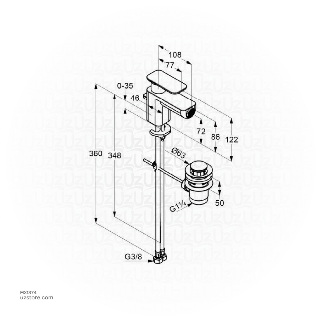 KLUDI RAK E2 Single Lever Bidet Mixer DN 10 RAK492160575