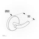 KLUDI RAK Caliber Robe Hook, 
Gold RAK21005.GD1