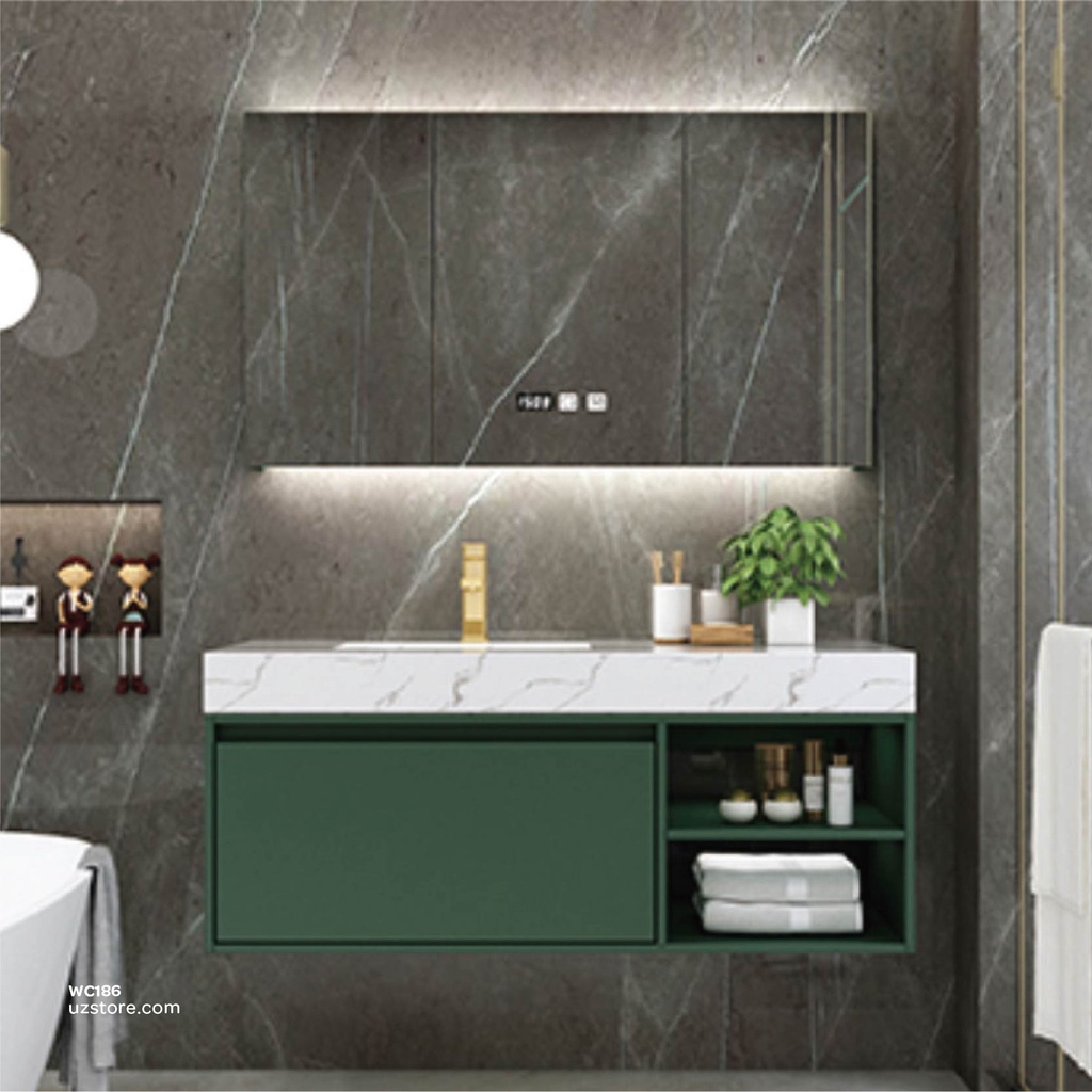 WashBasin Cabinet With led mirror cabinet RF-4842 green 100*50