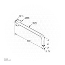 KLUDI RAK Shower Arm 400mm, Rose Gold RAK12013.RG1
