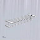 Chromed Double towel rack 66x21x11.5 cm Brass & stainless steel