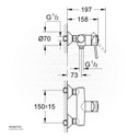 GROHE BauClassic OHM shower exposed 32867000