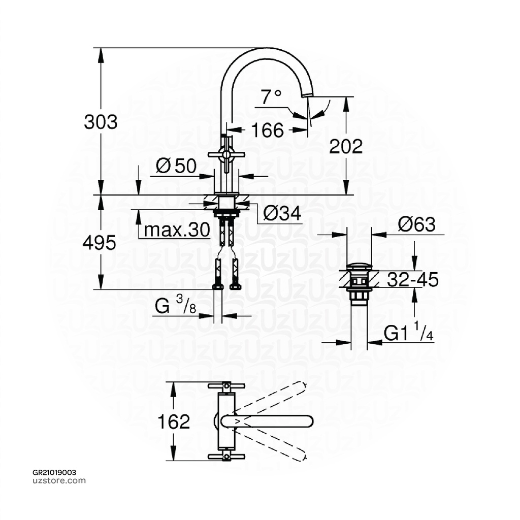 GROHE Atrio New 2hdl basin L 21019003