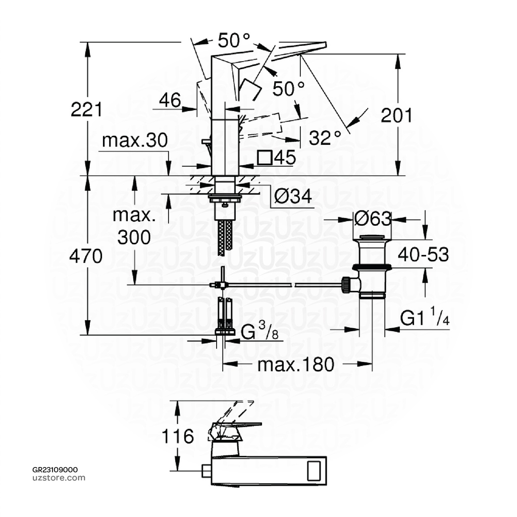 GROHE Allure Brilliant OHM basin L-Size 23109000