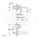 GROHE Allure 2-h basin m wall mtd, 180mm spout 19309000