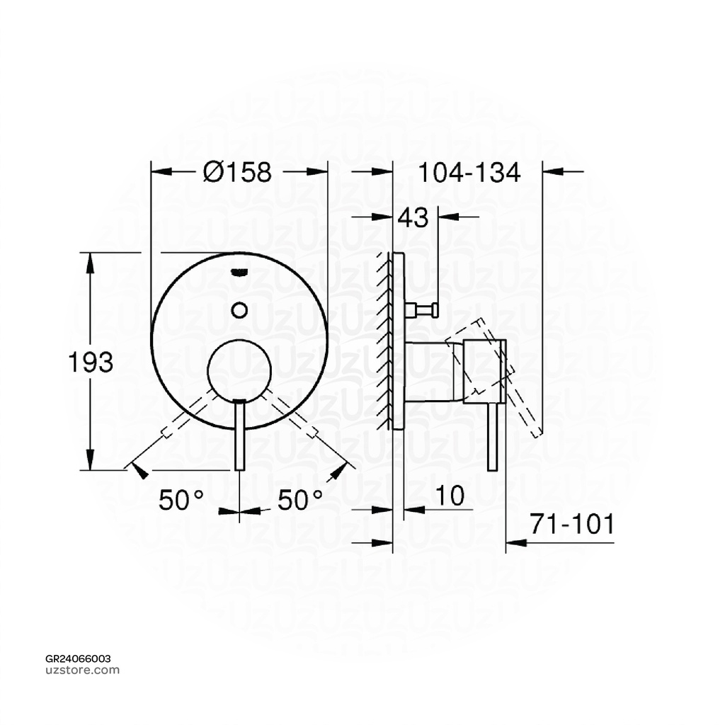 GROHE Atrio New OHM trimset bath 24066003