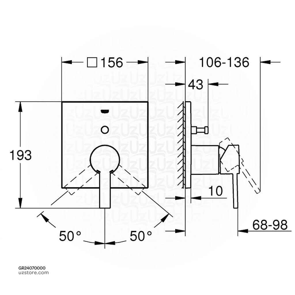 GROHE Allure OHM trimset bath 24070000