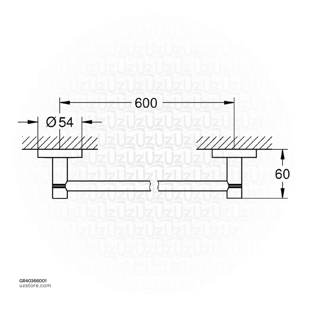 40366001-salle de bain porte-serviettes Grohe Essentials 600 mm serviette Rail