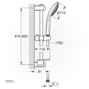 GROHE Euphoria 110 Champagne rail set 600 dish 27232001