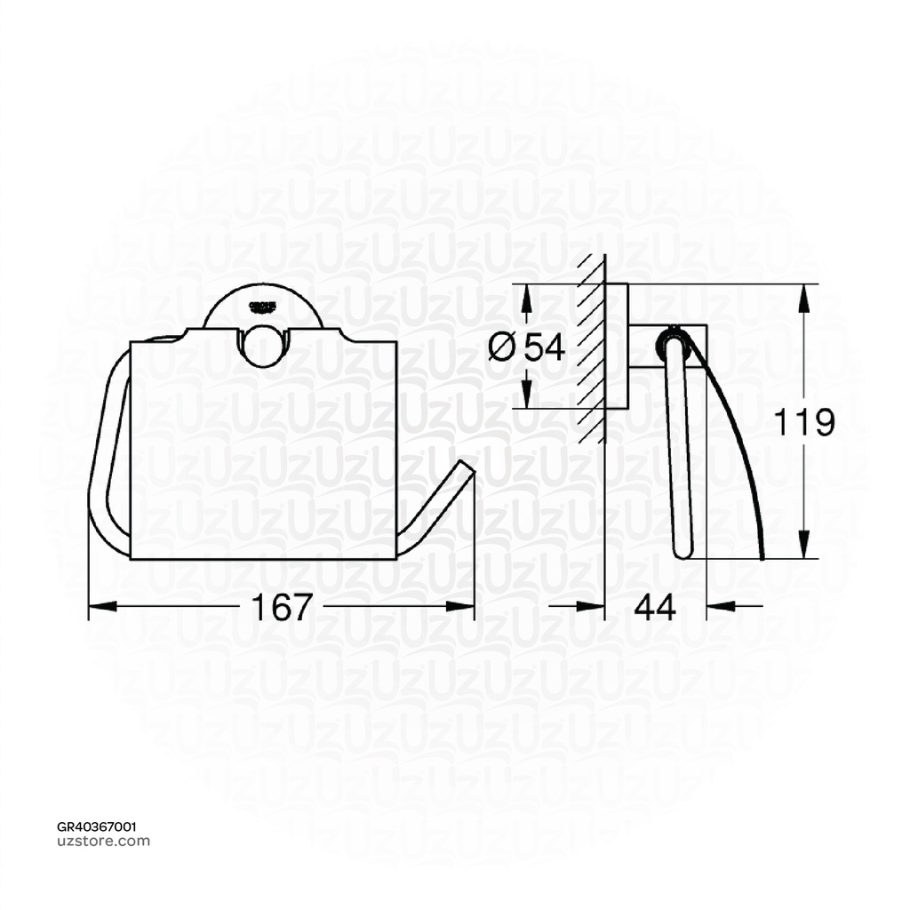 GROHE Essentials Toilet Paper Holder w/cover 40367001