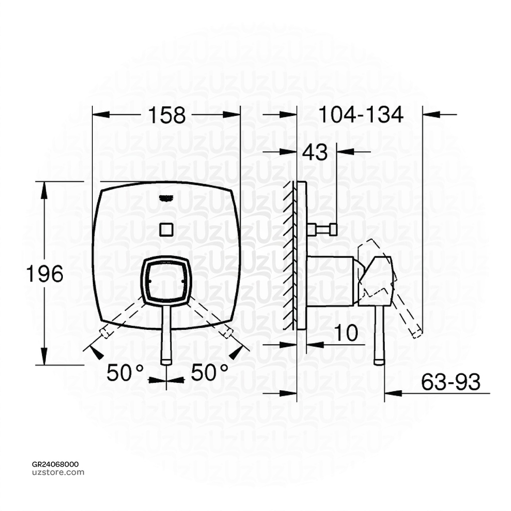 GROHE Grandera OHM trimset bath 24068000