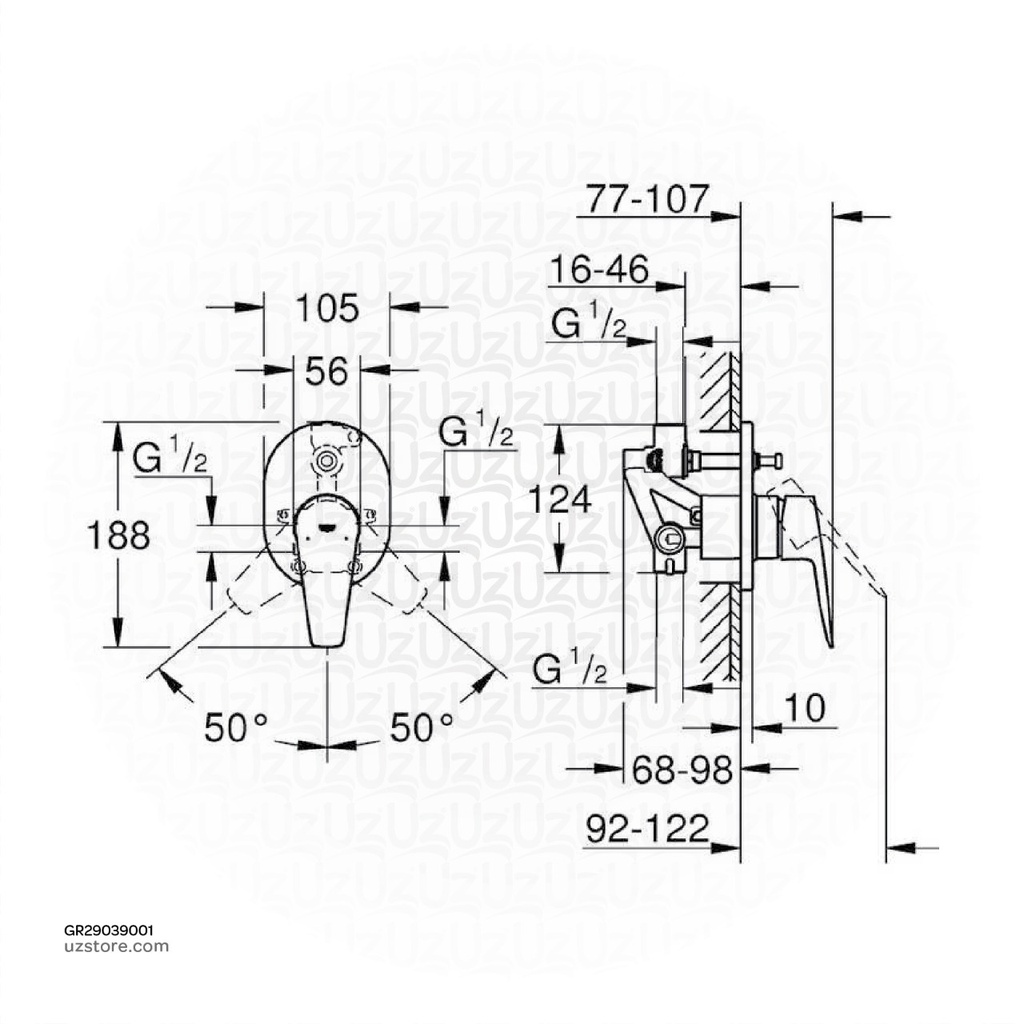 GROHE BauEdge OHM set bath 29039001