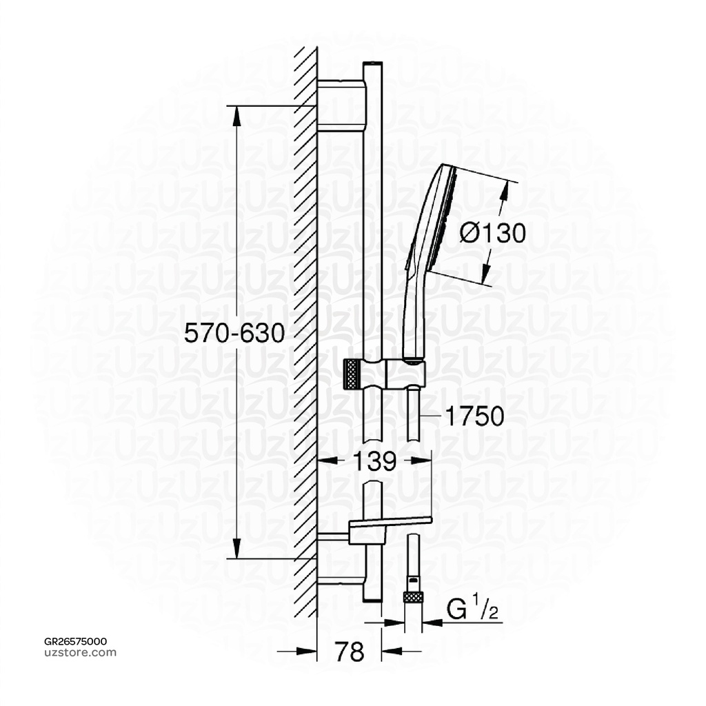 GROHE RSH SmartActive 130 shw rail set 600 9,5 26575000