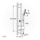 GROHE RSH SmAct CUBE 130 rail set 900 9,5 tray 26587000