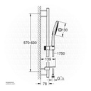 GROHE RSH SmAct CUBE 130 rail set 600 9,5 tray 26584000