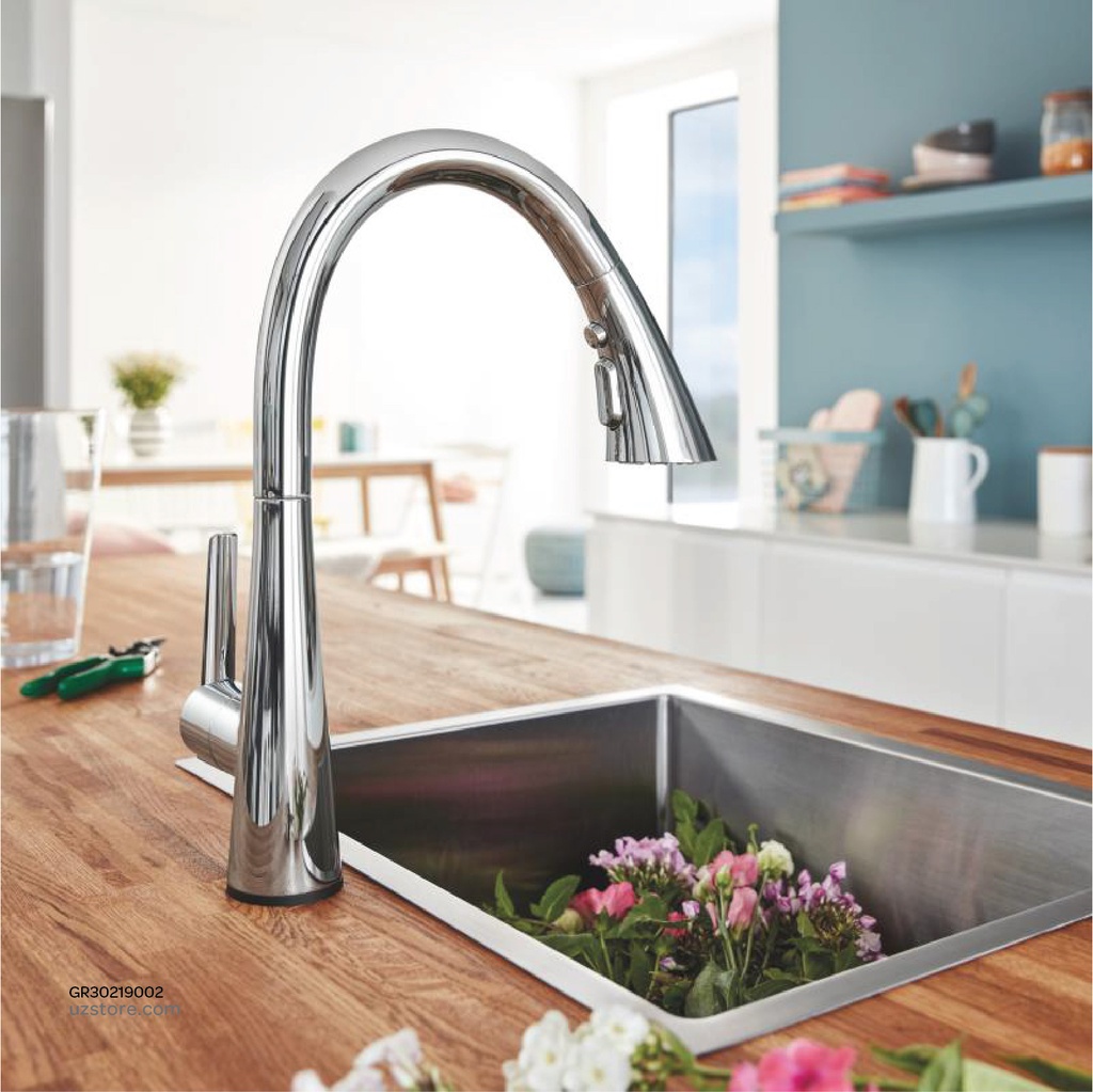 GROHE Zedra Touch sink C-spout Triple Spray 30219002