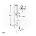 GROHE NTempCosmop 100 IV rail set 600 dish 9,5 27577002