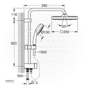 GROHE NTempCosmopolitan 250 shw syst. +div 9,5 26694000