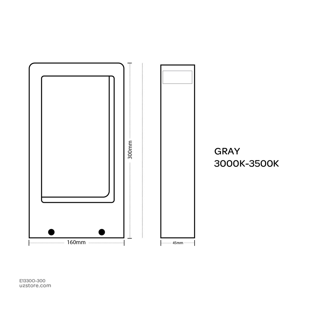 LED Lawn Light GRAY DFC-1034/300H 10W*1