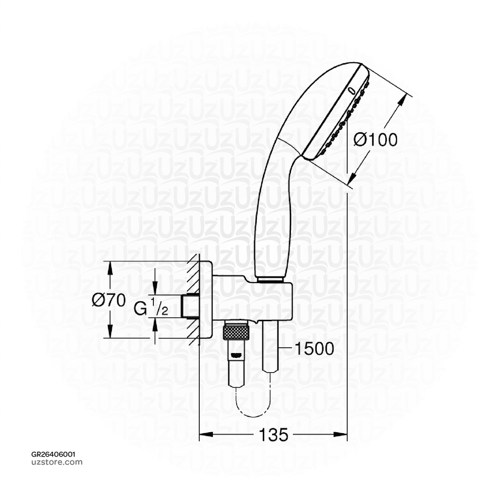 GROHE NTempesta 100 II handshower set 5,7l 26406001