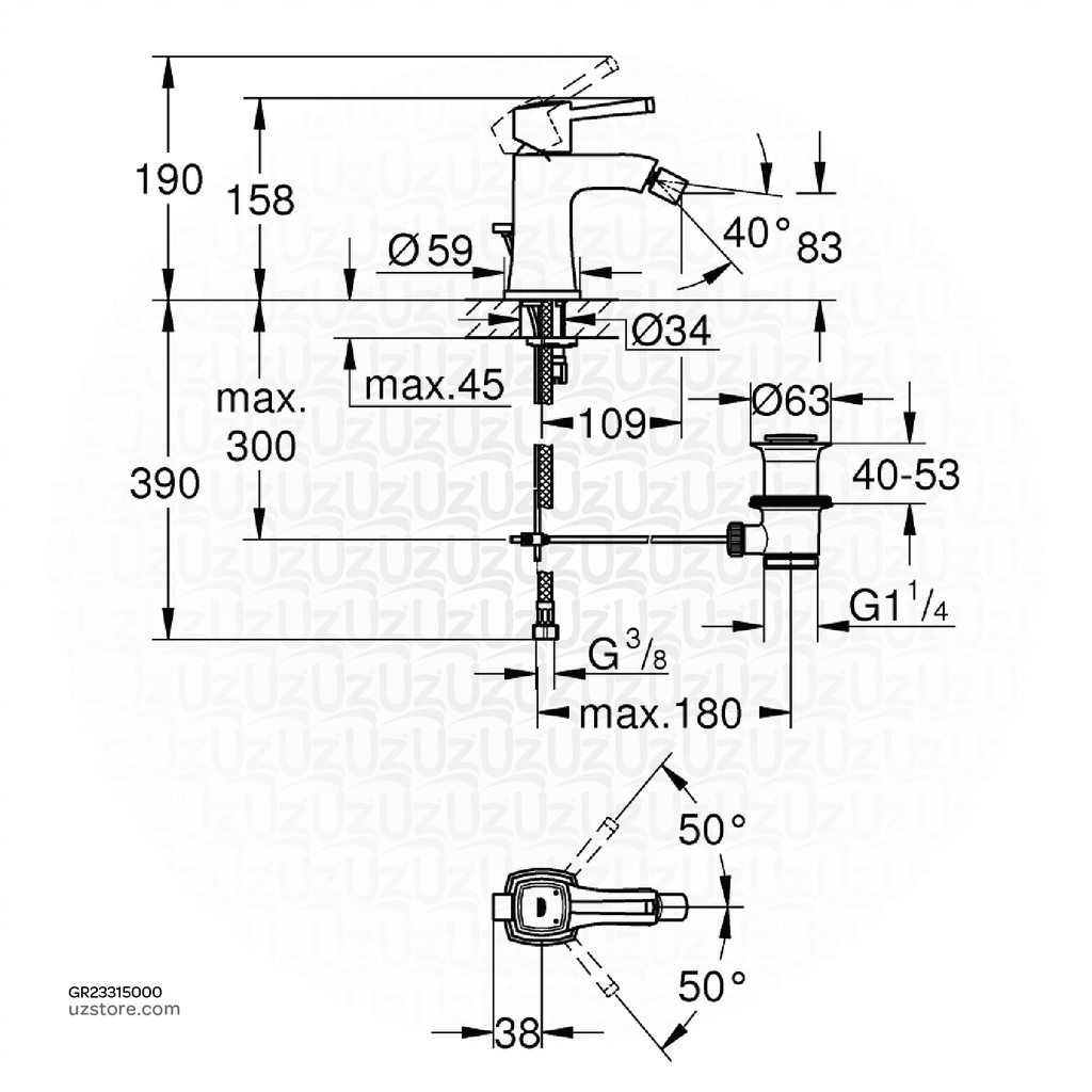 GROHE Grandera OHM bidet 23315000