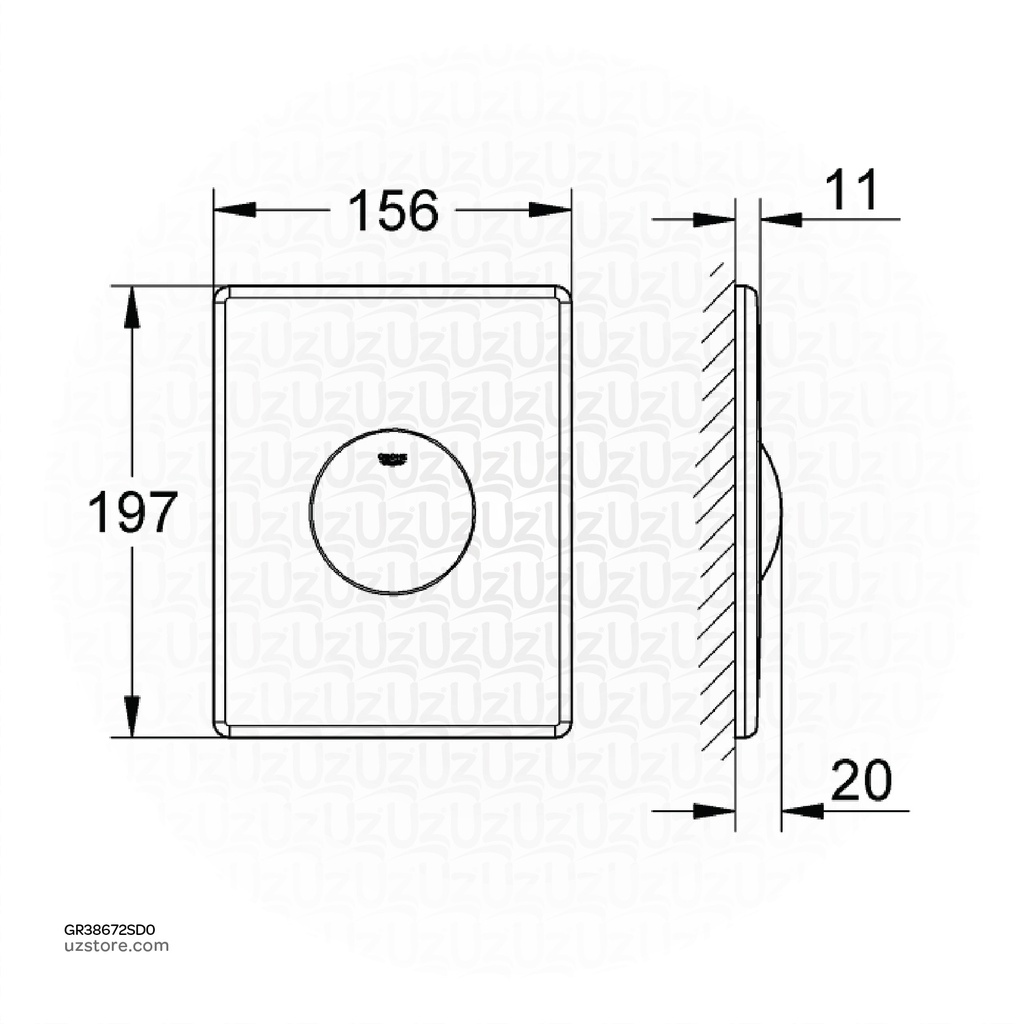 GROHE Skate Pneu Wallplate St St 38672SD0