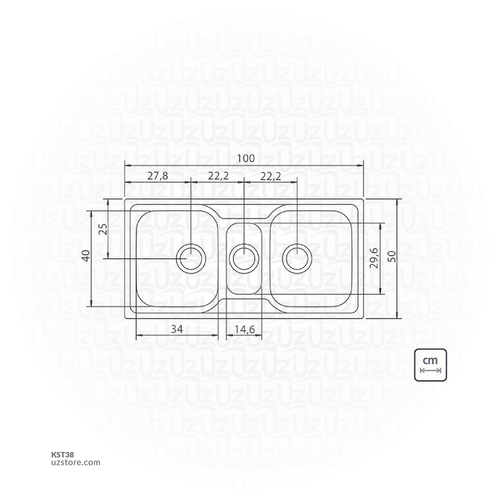 Tramontina Stainless Steel Sink 100*50 2B 1/2 HSHT 93830123