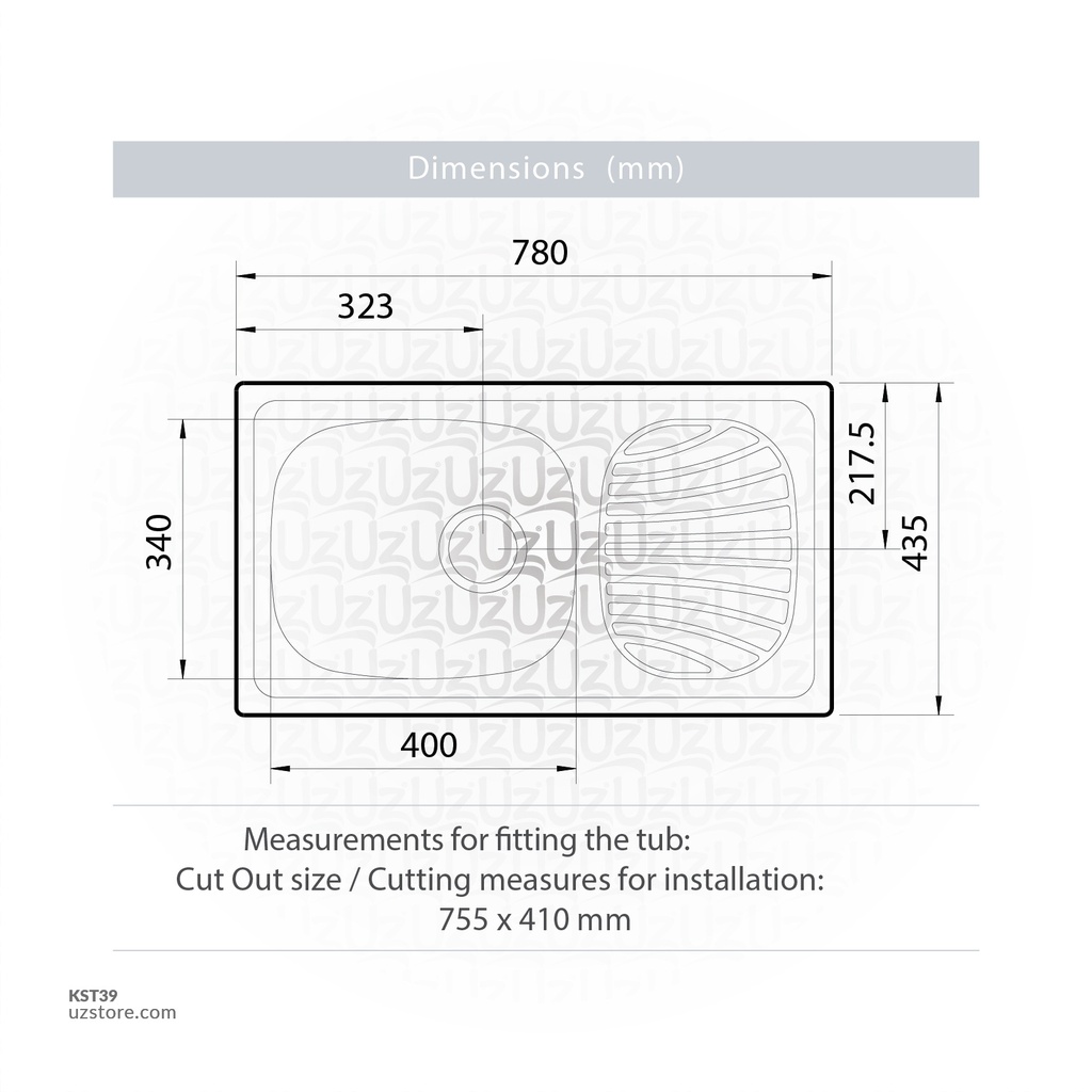 Tramontina Stainless Steel Sink PP78*43 1B No Hole 93840601