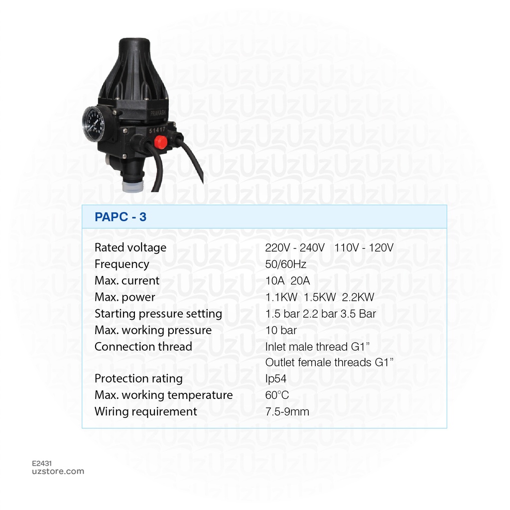 PRAKASH AUTMATIC PRESSURE CONTROL PAPC-3A