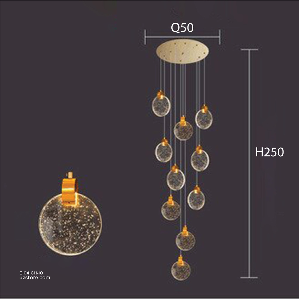 Chandelier 9425/10 GD crystal Q50 H250 50W