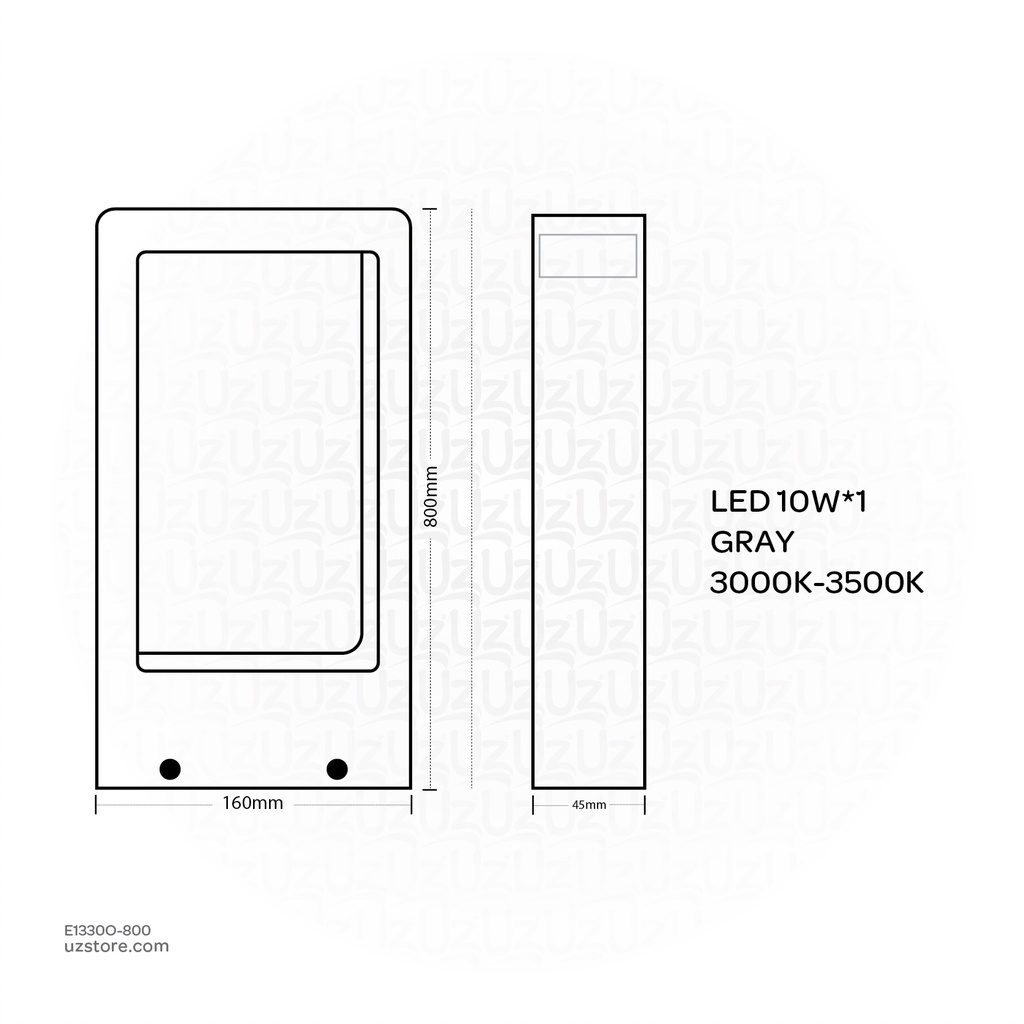 LED Lawn Light GRAY DFC-1034/800H 10W*1