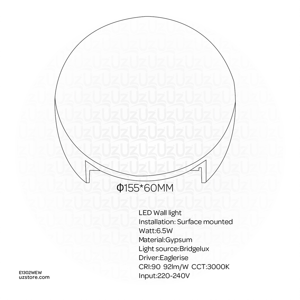 LED Gypsum Wall light 6.5W 310015