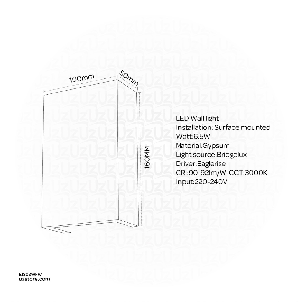 LED Gypsum Wall light 6.5W 310016