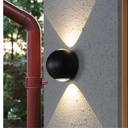 LED Outdoor Wall LIGHT Ball-shaped W842 2*3W WW BLACK AC85V-265V