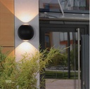 LED Outdoor Wall LIGHT Ball-shaped W842 2*3W WW BLACK AC85V-265V