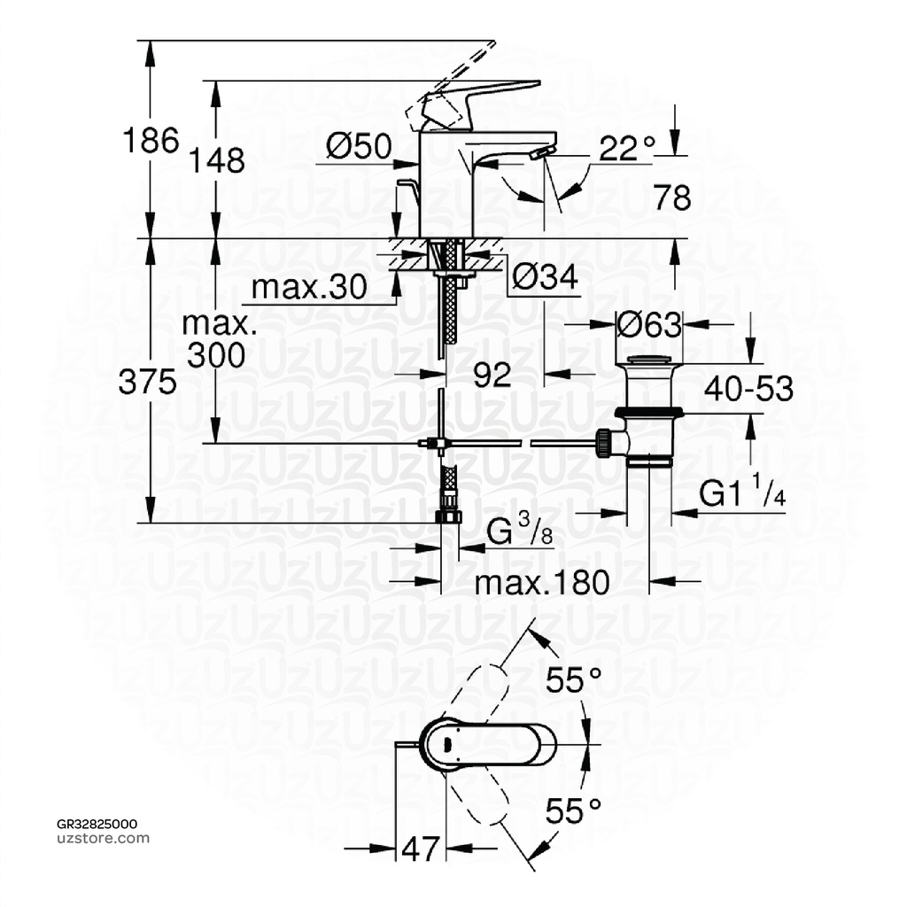 GROHE Eurosmart Cosmopolitan OHM basin S 32825000