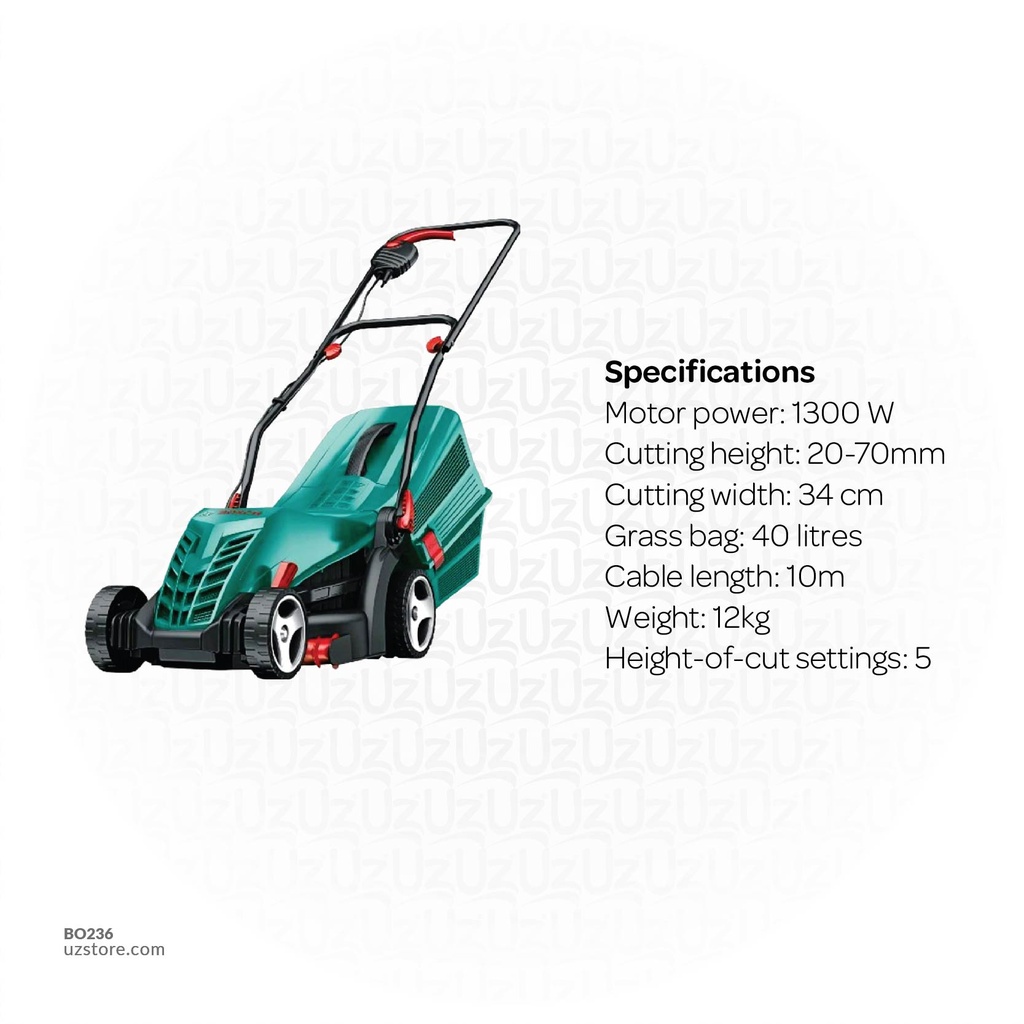 BOSCH Rotak 34 R Corded Rotary Lawnmower - Green