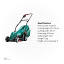 BOSCH Rotak 34 R Corded Rotary Lawnmower - Green