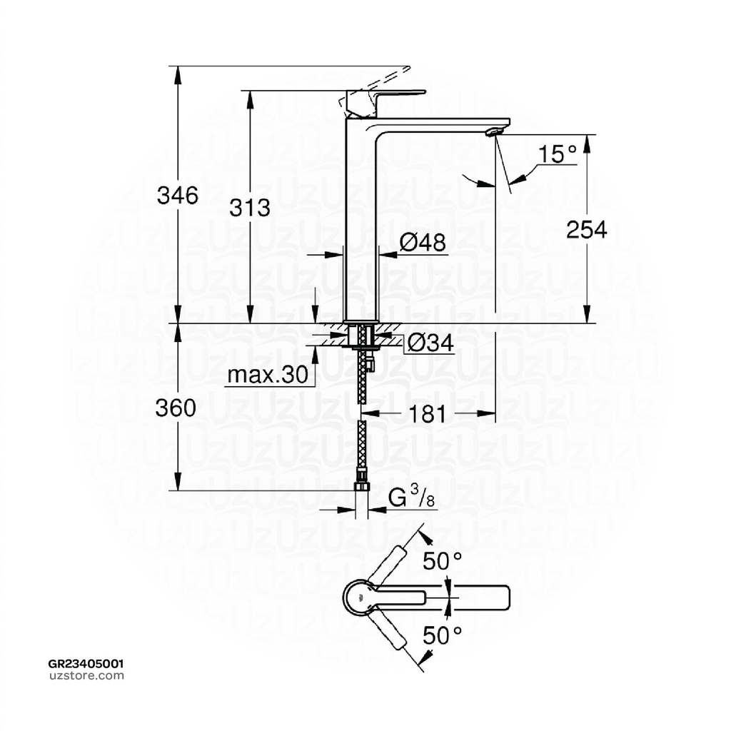 GROHE Lineare New OHM vessel basin XL 23405001